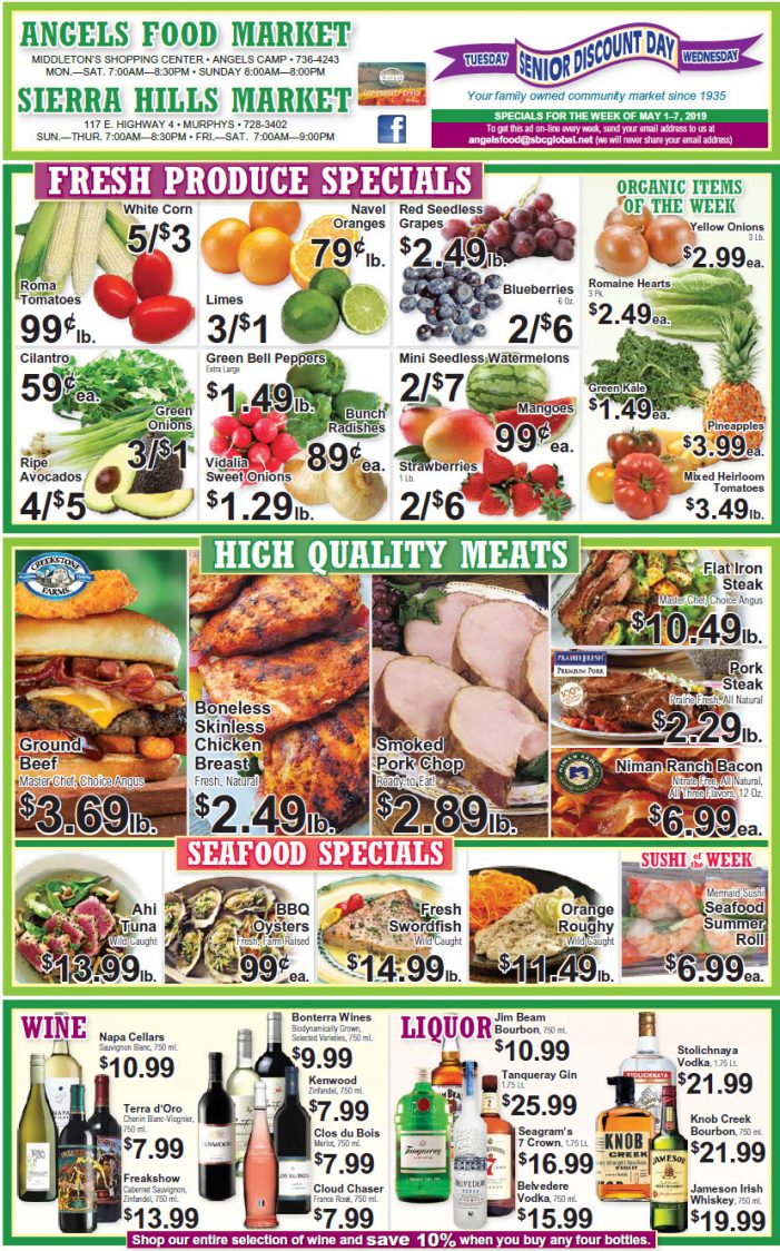 Angels Food and Sierra Hills Markets  Weekly Ad & Grocery Specials Through May 7th