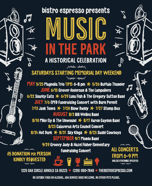 The Bistro Espresso, “Music in the Park” Summer Concert Series