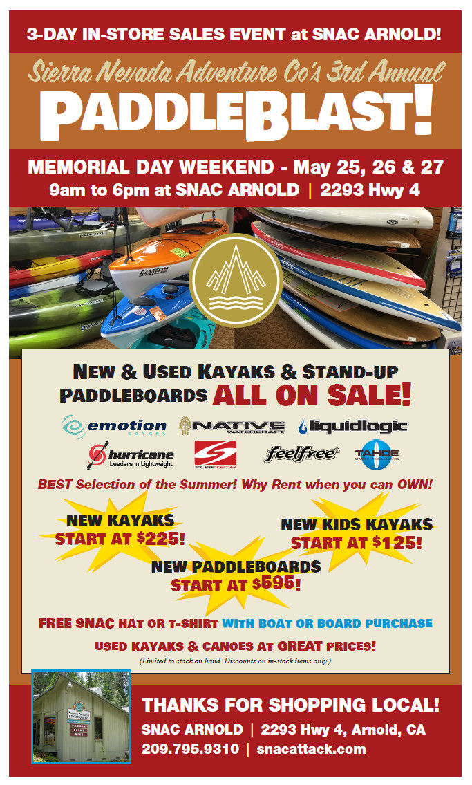 It’s time for SNAC Arnold’s  Biggest Sales Event of the Year!  PaddleBlast 2019!