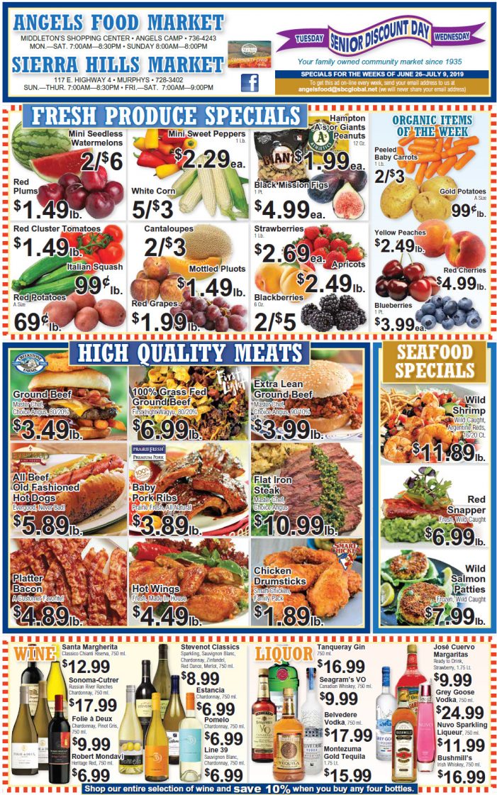 Angels Food and Sierra Hills Markets  Weekly Ad & Grocery Specials Through July 9th