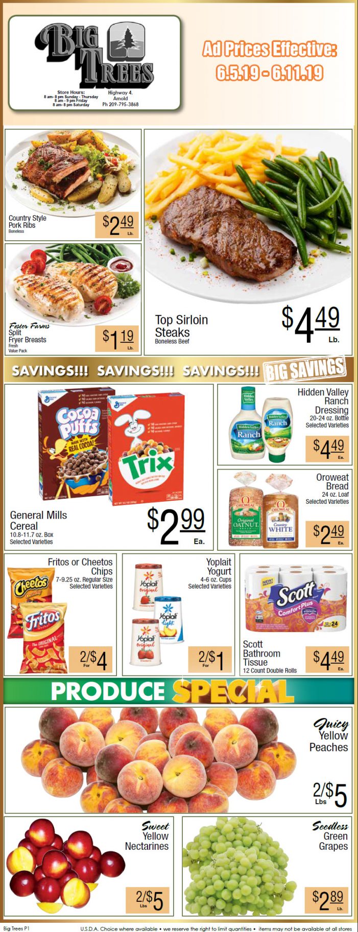 Big Trees Market Weekly Ad & Grocery Specials Through June 11th