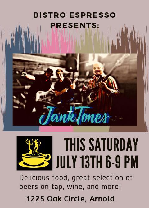 The Jank Tones Roll Into “Music in the Park” at Bistro Espresso…Don’t Miss It!!