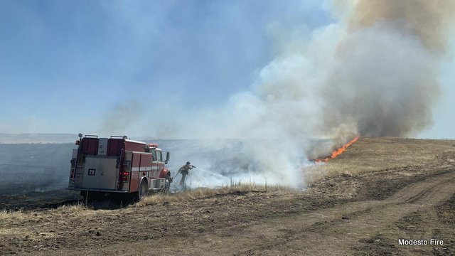 The Milton Fire Turned Over 200 Acres of Grass From Tan to Black