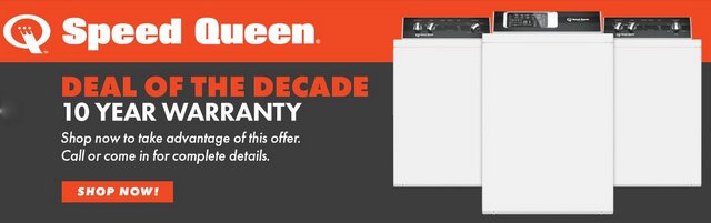 The Deal of the Decade 10 Year Warranty on Speed Queen Now At Middleton’s!
