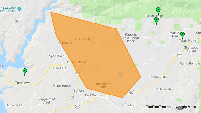 2,013 PG&E Customers Without Power in Sonora & Columbia Area