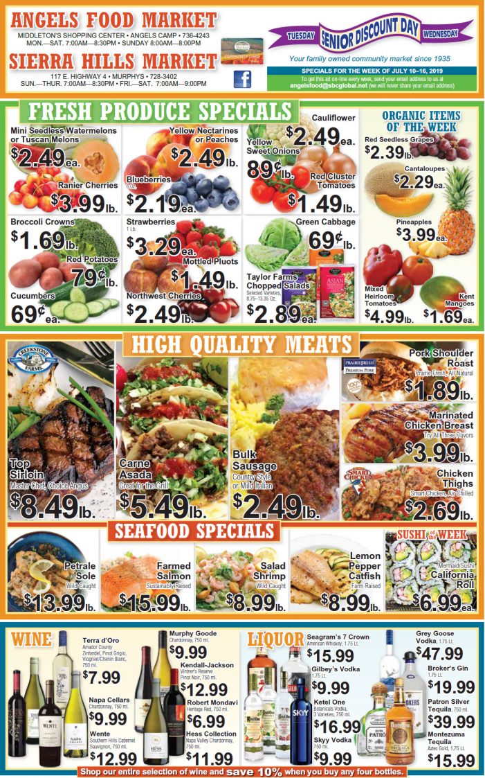 Angels Food and Sierra Hills Markets  Weekly Ad & Grocery Specials Through July 16th