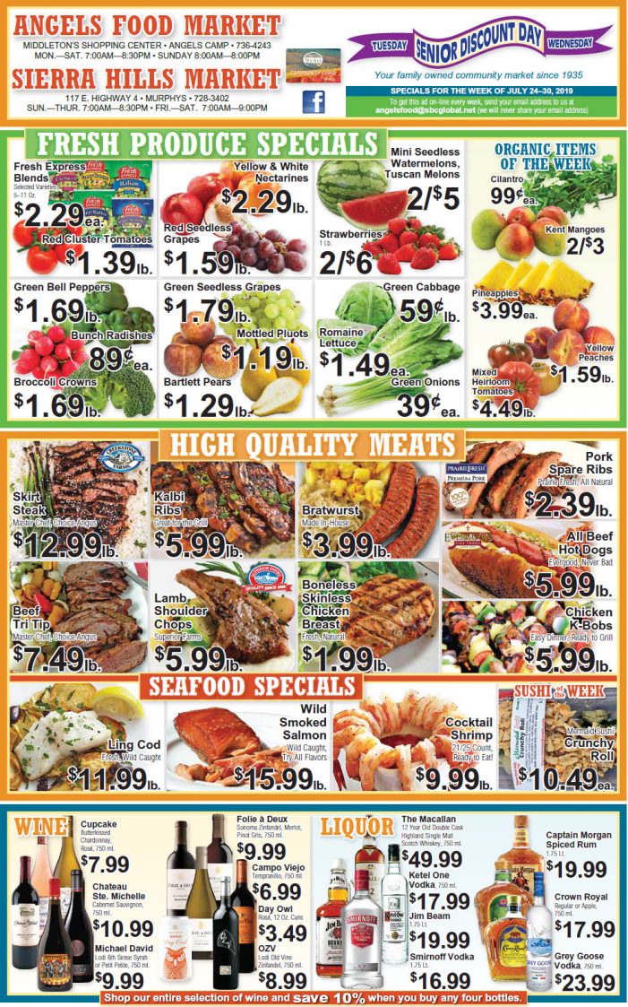 Angels Food and Sierra Hills Markets  Weekly Ad & Grocery Specials Through July 30th