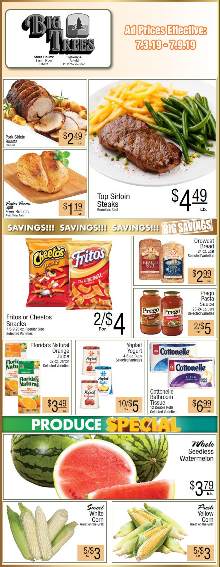 Big Trees Market Independence Weekend Grocery Ad & Weekly Specials Through July 9th