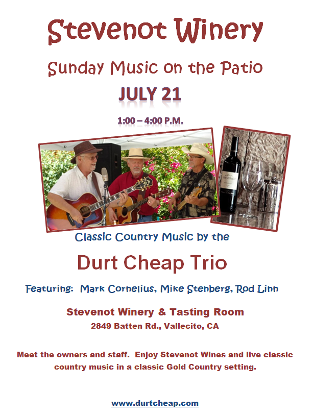Stevenot Music on the Patio is Every Sunday All Summer Long