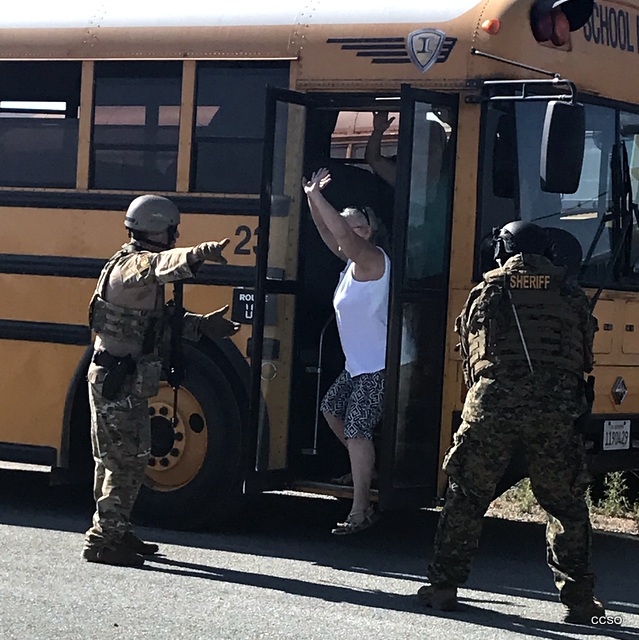 Sheriff’s SWAT & Hostage Negotiation Team Conduct Training With CUSD Bus Drivers