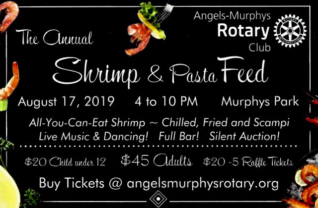 Party Like A Rotarian at Their Annual Shrimp & Pasta Feed on August 17th!