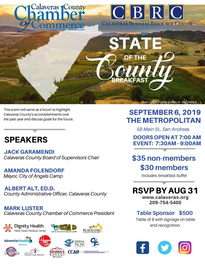 State of the County Breakfast is September 6th