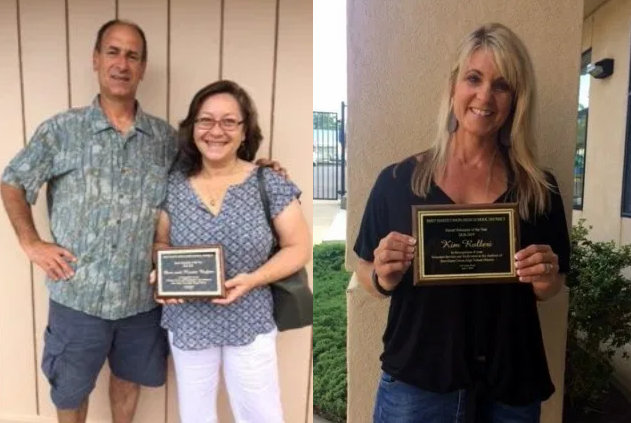 BHUSD Honored Parent Volunteers Karen and Don Tafjen & Kim Rolleri