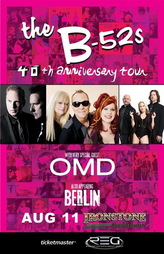 B52’s with Special Guests Berlin and Orchestral Manoeuvres In The Dark at Ironstone on August 11th