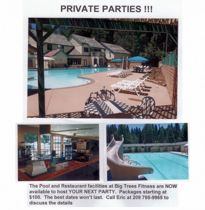 Rent The Pool & Facilities at Big Trees Fitness For Your Next Party or Event!