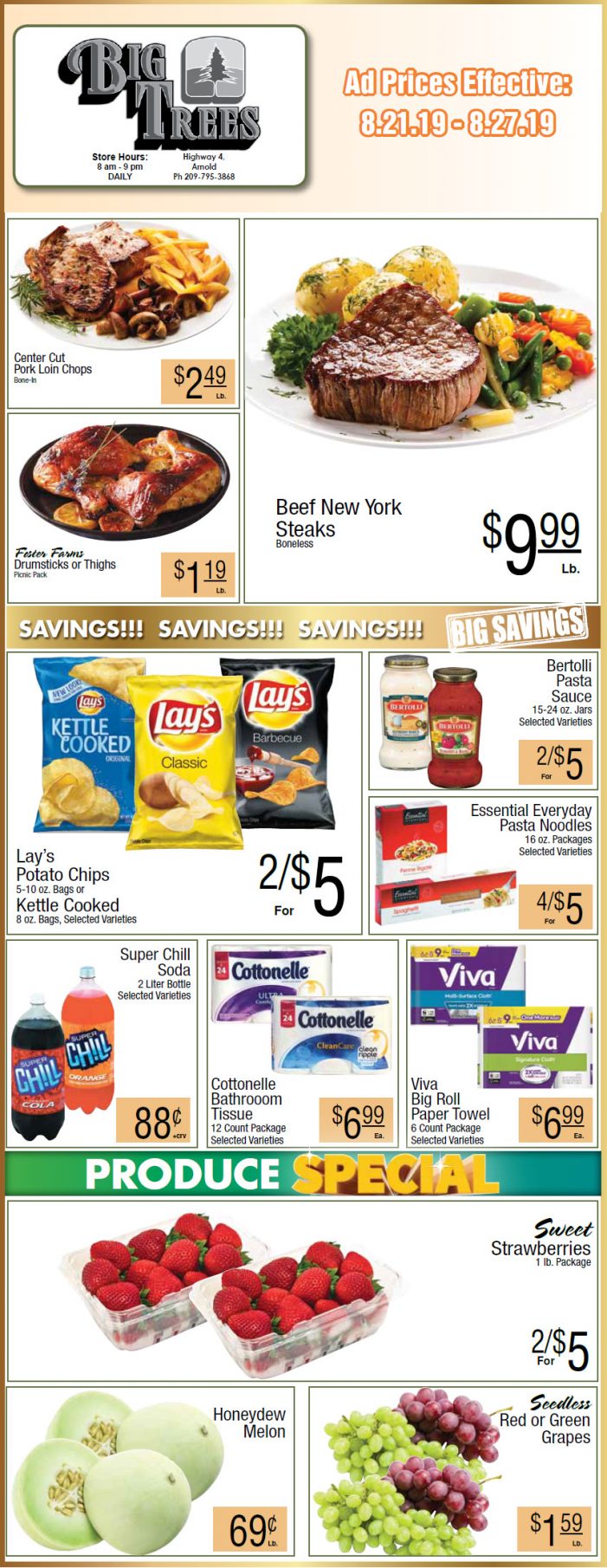 Big Trees Market Weekly Ad & Grocery Specials Through August 27th