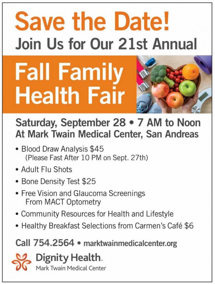 Save the Date! Make Plans to Attend the 21st Annual Fall Family Health Fair!