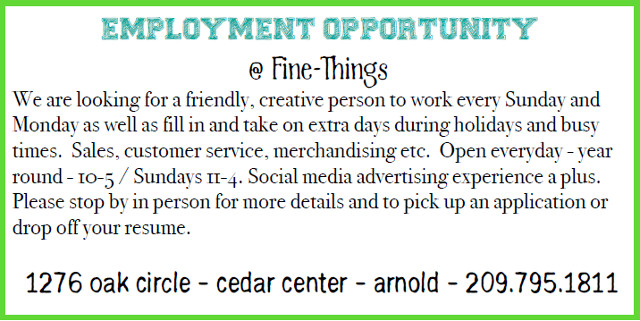 Fine Things in Arnold is Now Hiring!