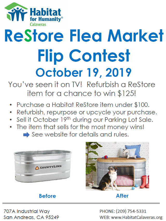 Enter The ReStore Flea Market Flip Contest!  Sell Your Item on October 19th & Win!!