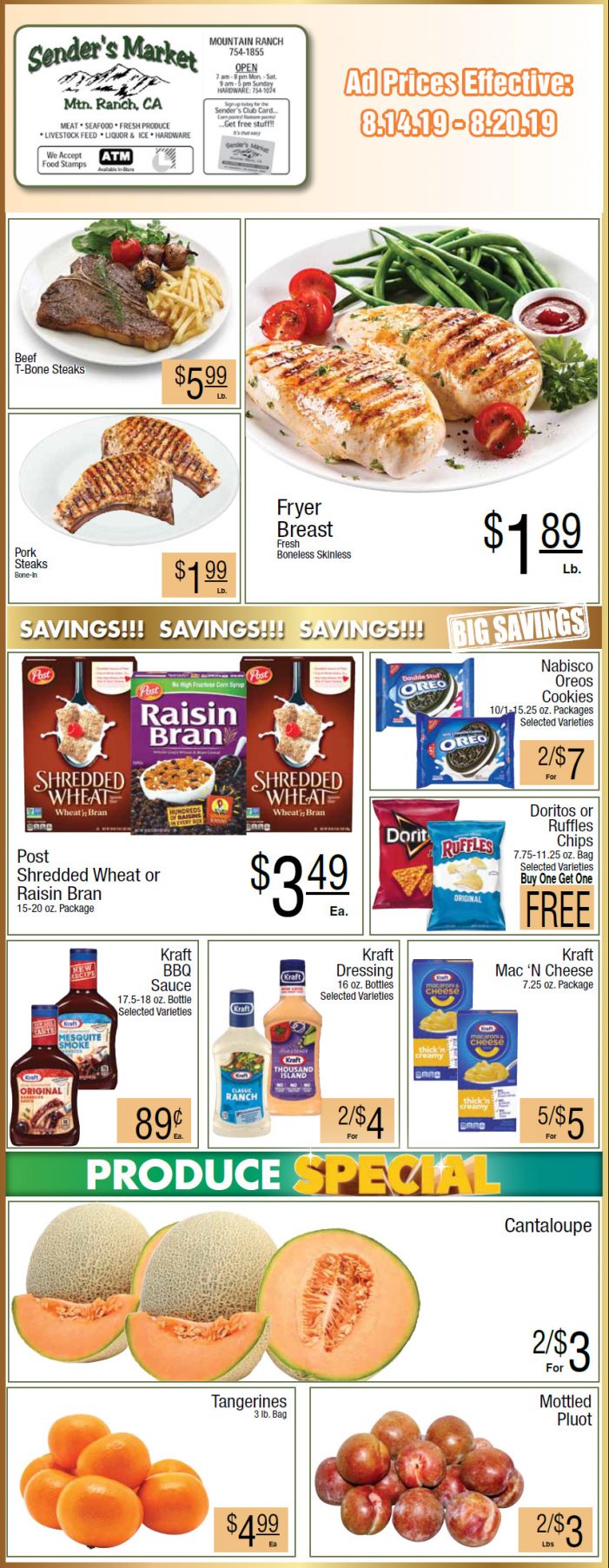 Sender’s Market Weekly Ad & Grocery Specials Through August 20th