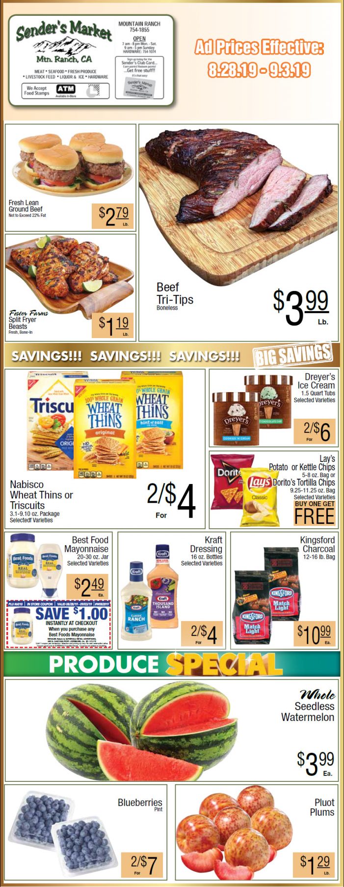 Sender’s Market Weekly Ad & Grocery Specials Through September 3rd