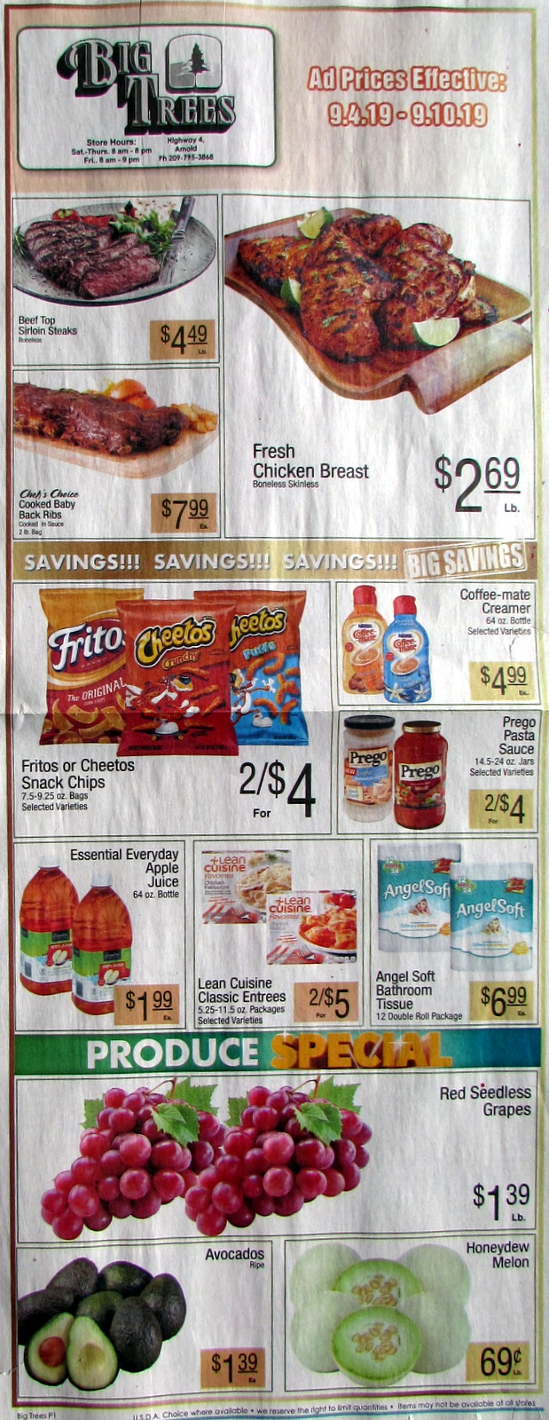 Big Trees Market Weekly Ad & Grocery Specials Through September 10th