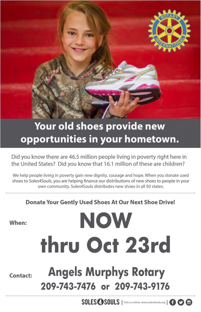 Rotary Shoe Drive to Wear Out Poverty Now Though October 23rd!  Donate Now!!
