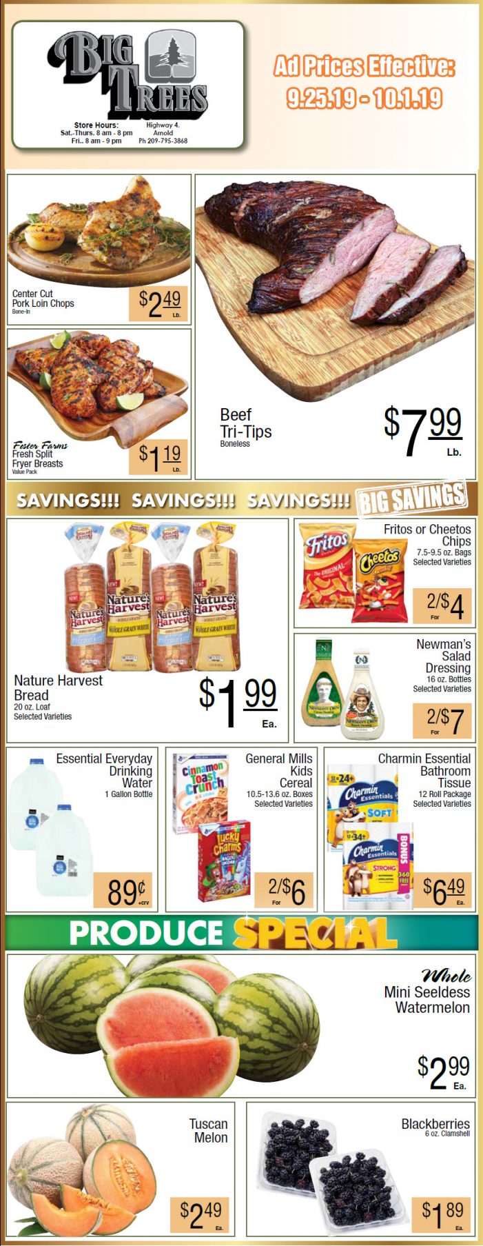 Big Trees Market Weekly Ad & Grocery Specials Through October 1st!