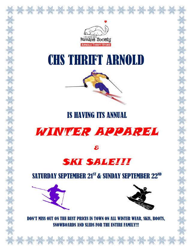 The Big Annual Winter Apparel & Ski Sale at CHS Thrift in Arnold