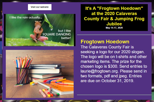 The 2020 Fair & Frog Jump will be a “Frogtown Hoedown” as 2020 Slogan Chosen