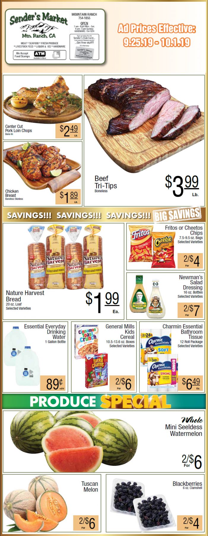 Sender’s Market Weekly Ad & Grocery Specials Through October 1st!