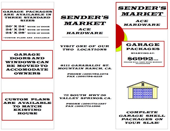 Complete Garage Packages Starting at $6,992 From Sender’s Market Ace Hardware