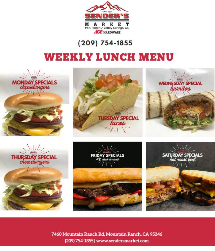Your Weekly Lunch Specials from Sender’s Market