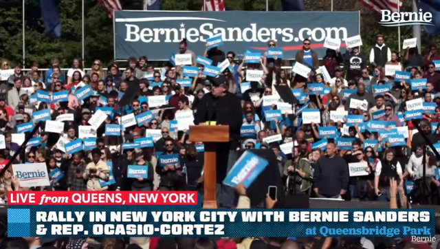 Michael Moore & AOC Endorse Bernie Sanders at New York Rally