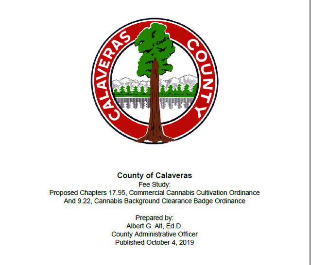 Calaveras County Cannabis Regulatory Program Fee Study