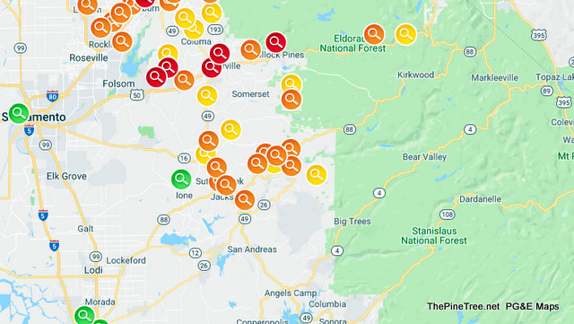Local Power Outage Updates…Amador, & Northern Calaveras First to Go Dark Locally During PSPS