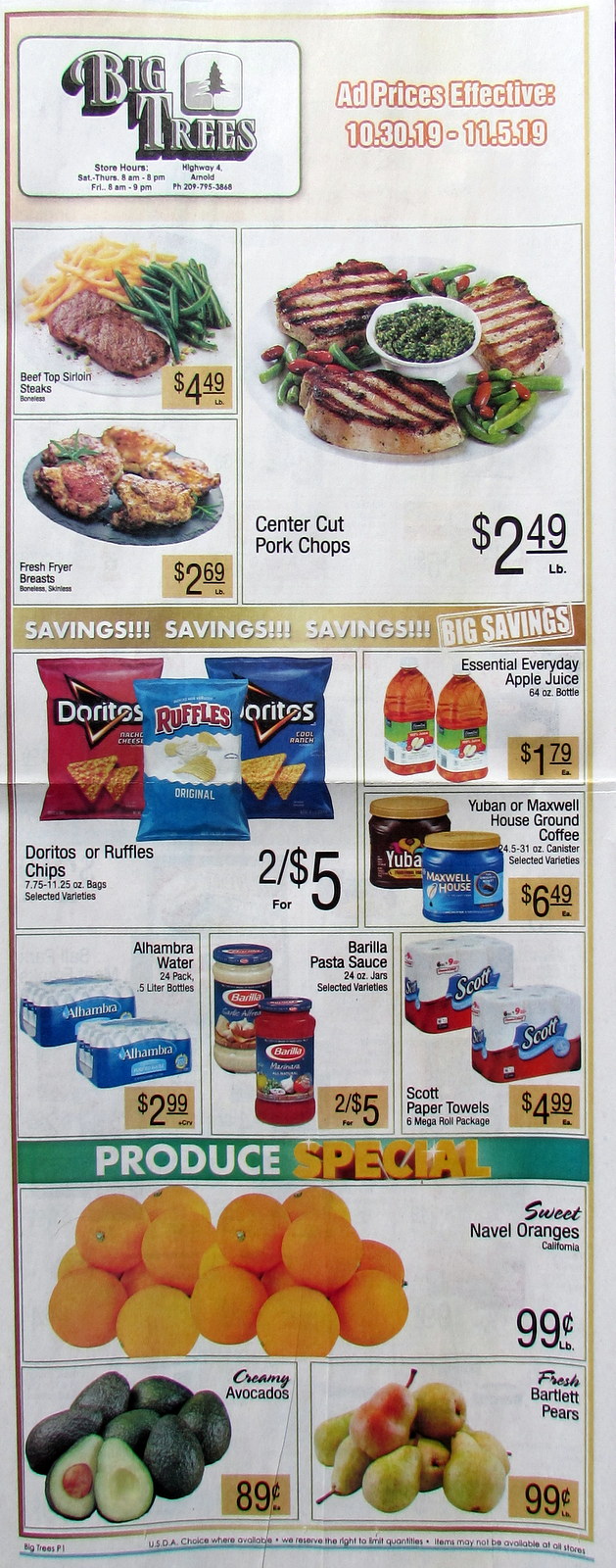 Big Trees Market Weekly Ad & Grocery Specials Through November 5th