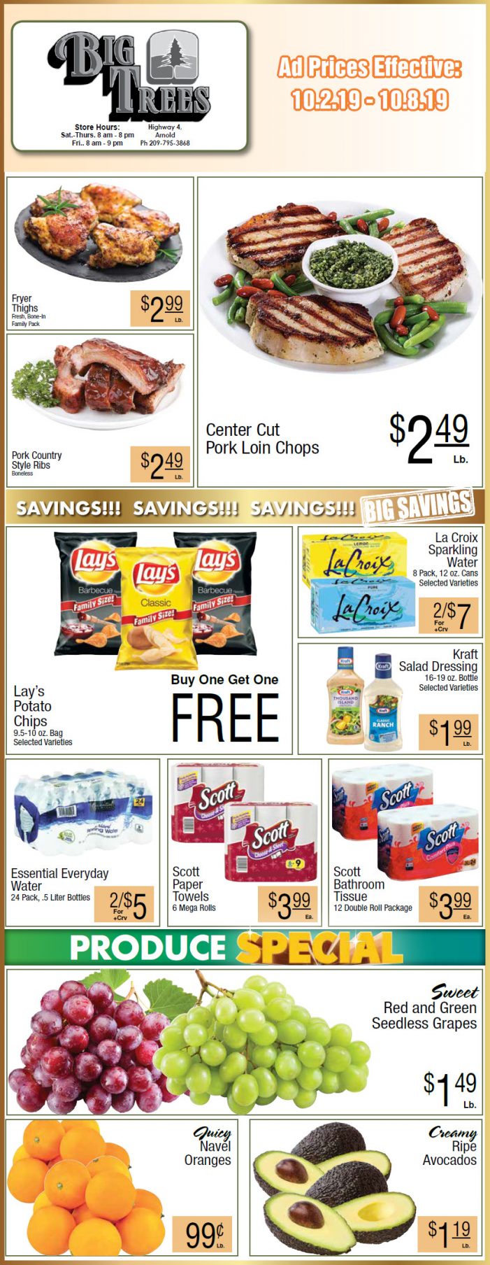 Big Trees Market Weekly Ad & Grocery Specials Through October 8th!  Shop Local & Save!