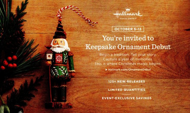 Middleton’s Hallmark Keepsake Ornament Debut Event!!  October 5 – 13