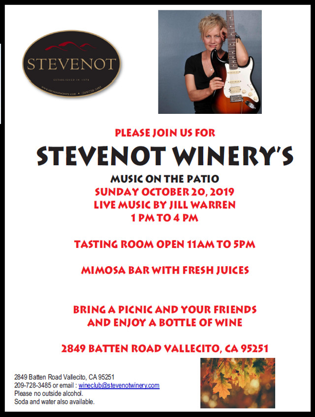 Stevenot Music on the Patio is Every Sunday With “Jill Warren” Entertaining You Today