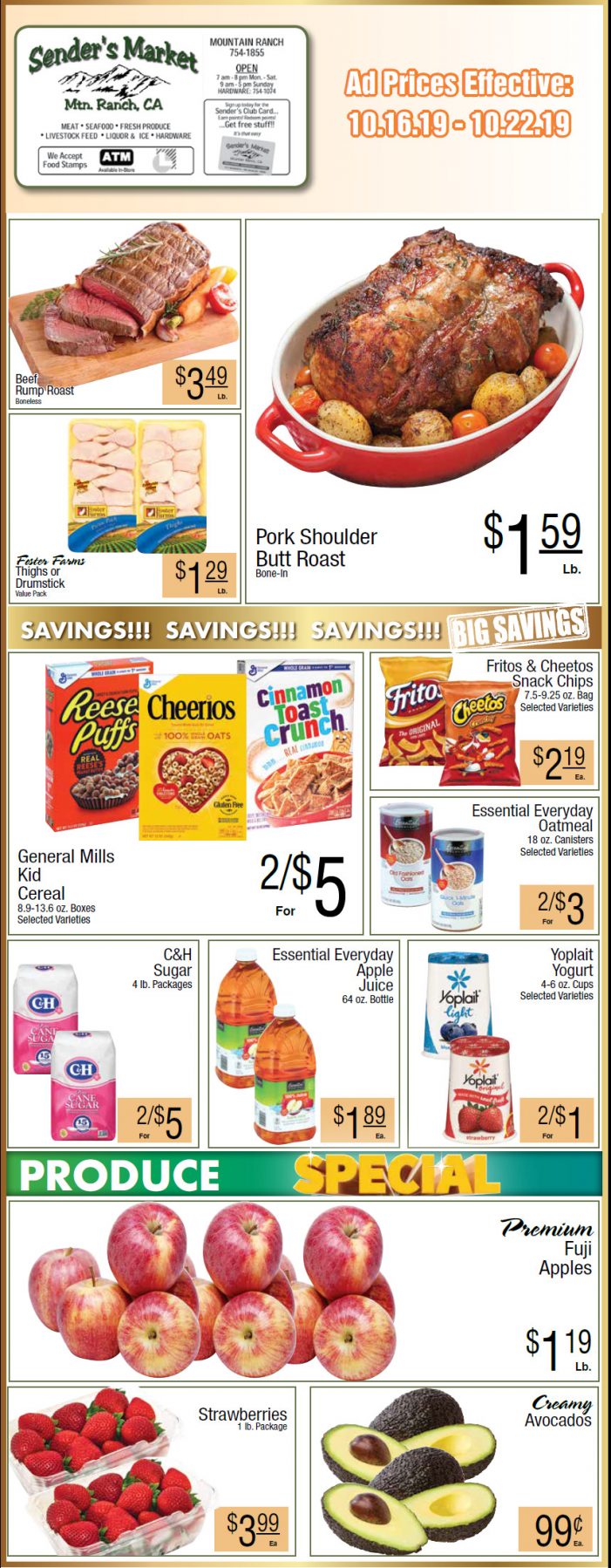 Sender’s Market Weekly Ads & Grocery Specials Through October 22nd!