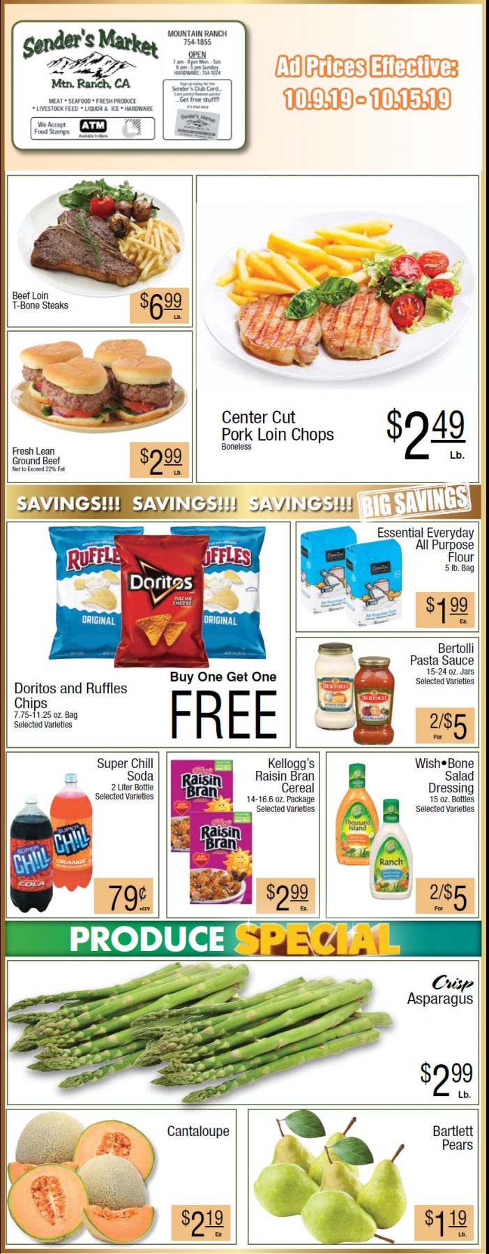 Sender’s Market Weekly Ad & Grocery Specials Through October 15th