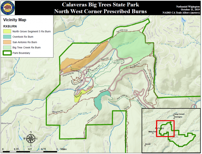 Prescribed Burns Planned to Begin Week of October 21st at Calaveras Big Trees State Park