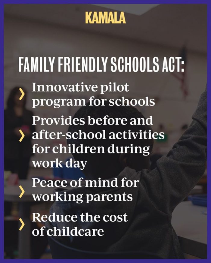 Harris Introduces Family Friendly Schools Act & Possible Extending School Day to 6pm