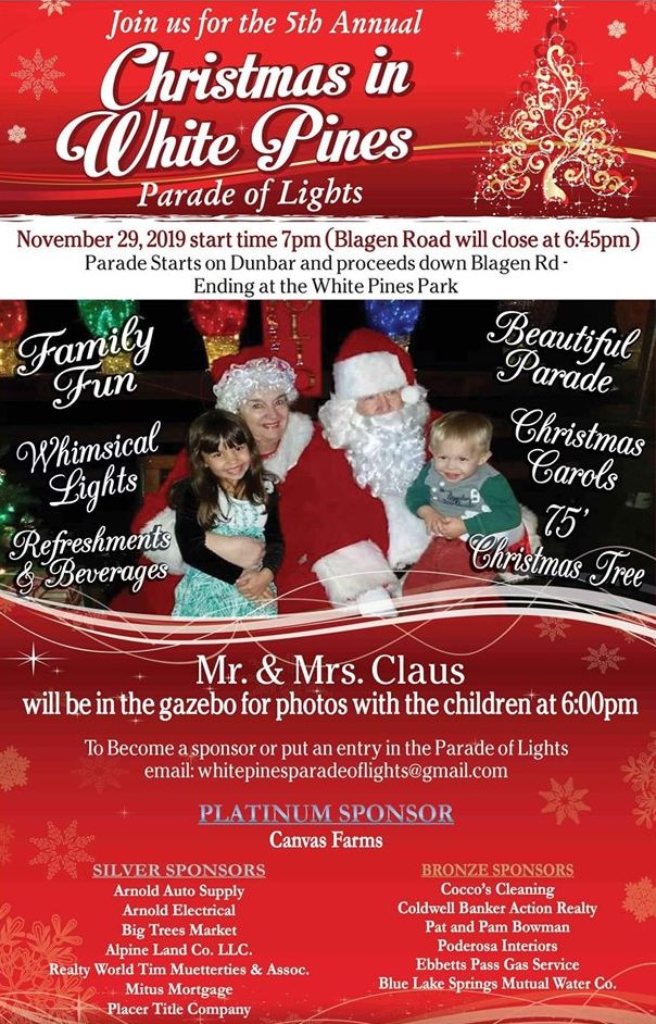 The 5th Annual Christmas in White Pines Parade of Lights!