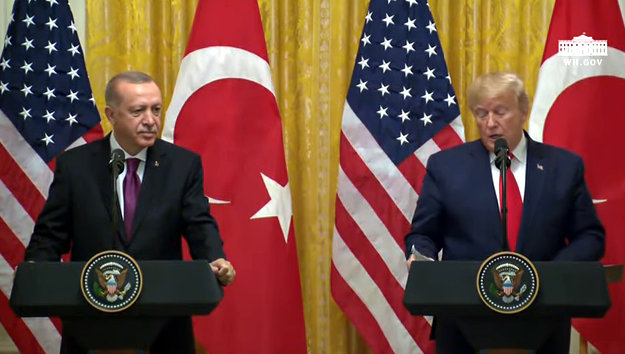 President Trump and President Erdoğan of Turkey Before Bilateral Meeting