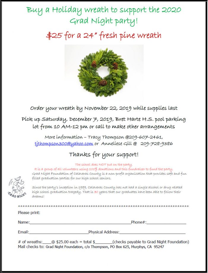 Grad Night Wreath Fundraiser!  Order Yours Today!!