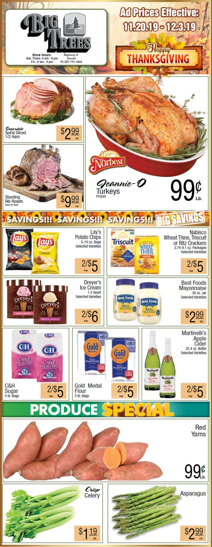 Big Trees Market Thanksgiving Ad & Grocery Specials Through December 3rd!