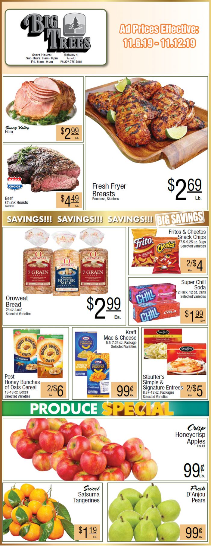 Big Trees Market’s Weekly Ad & Grocery Specials Through November 12th!  Shop Local & Save!
