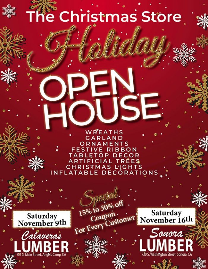 Holiday Open House Today at Sonora Lumber!